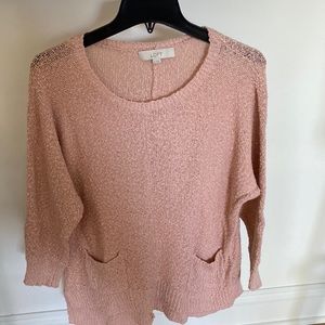 Loft Pink 3/4 sleeve sweater